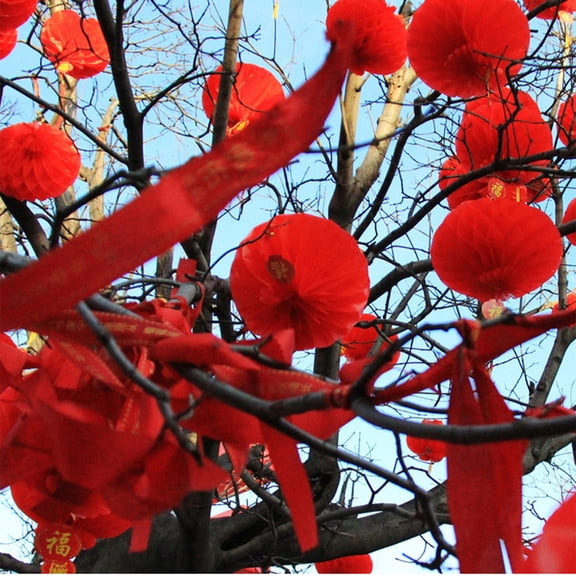 Tineasur 30Pcs Plastic Red Hanging Lanterns Symbolizing Reunion Perfect for Business Ceremony Decoration