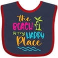thumbnail image 3 of Inktastic Spring Break the Beach is My Happy Place Boys or Girls Baby Bib, 3 of 4