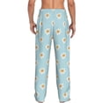 thumbnail image 3 of Uemuo Daisies Flowers Pattern Men's Wide Leg Palazzo Lounge Pants with Pockets Light Weight Loose Comfy Casual Pajama Pants-Small, 3 of 9