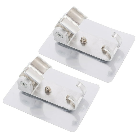 FRCOLOR 2pcs Wall Mount Hand Held Adhesive Shower Head Holder Adjustable Angel Shower Hose Shower Wand Holder For Bathroom Shower No Drilling