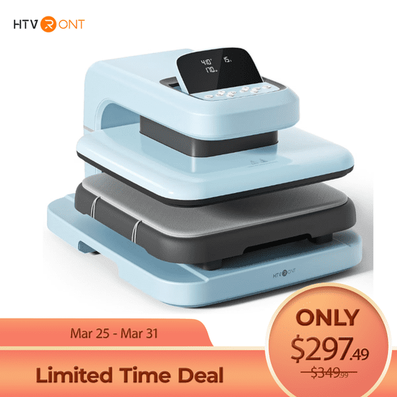 HTVRONT 15"x15" Automatic heat press Machine 2 , Professional Heat Press for Transfer Vinyl & Sublimation Project(Blue)