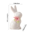 thumbnail image 3 of Tyidzon Easter Ceramic Bunny Figurine White Rabbit Ornament, Rabbit Table Centerpiece Sculpted for Home Living Room Decor, Birthday Gift, 3 of 6