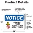thumbnail image 2 of (2 Pack) Electric Fence Do Not Climb Sign, 2 of 7