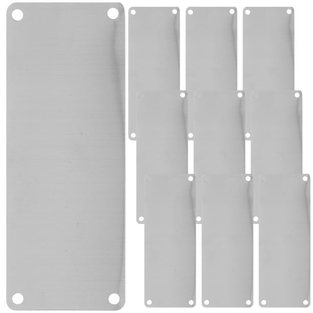 BRIGHTFUFU 10 letreros de nombre en blanco para grabar en casa, letreros metálicos multifunción en blanco.