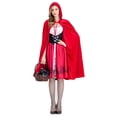 thumbnail image 2 of Sunloudy Disfraces de Cosplay de Halloween para Mujer, Vestido de Color de Contraste + Capa con Capucha de Color Sólido Sunloudy moda, 2 of 9