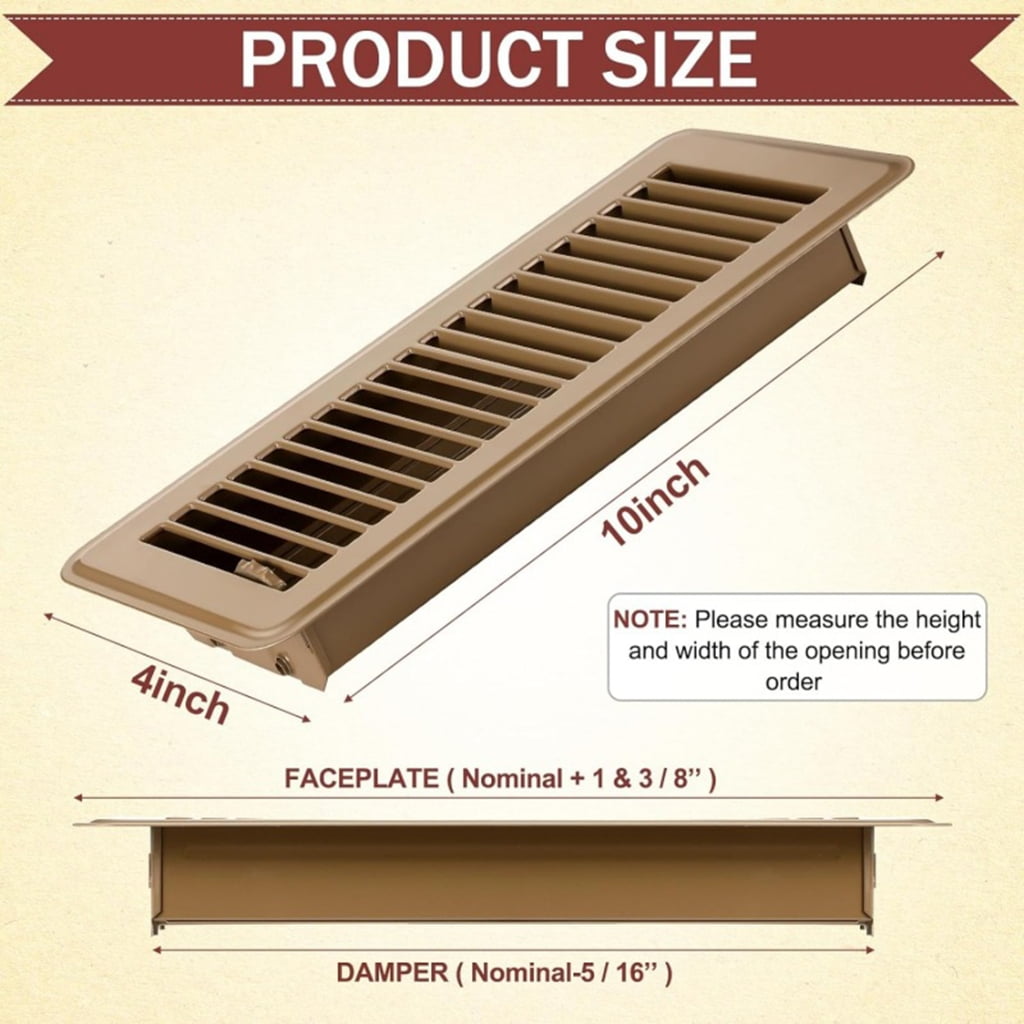 WINDLAND Heavy Duty Floor Register Covers Metal Vent Grille easy to clean Designs Floor Register Covers for Multifunction Decorations