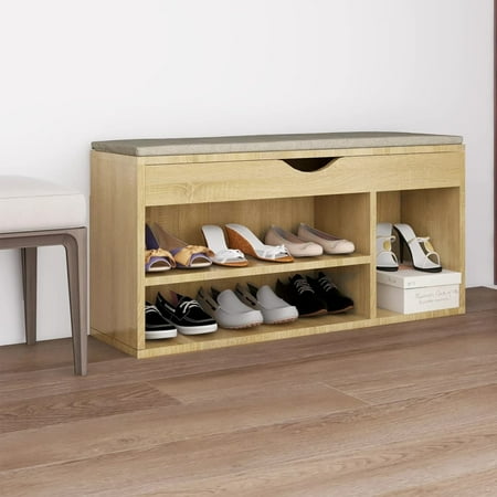 

Gecheer Shoe Bench with Cushion Sonoma Oak 40.9 x11.8 x19.3 Engineered Wood