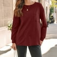 thumbnail image 4 of SUNBS Womens Long Sleeve Crewneck Shirts Fall Winter Casual Work Tops Women Blouses Trendy Basic Outfits, 4 of 7