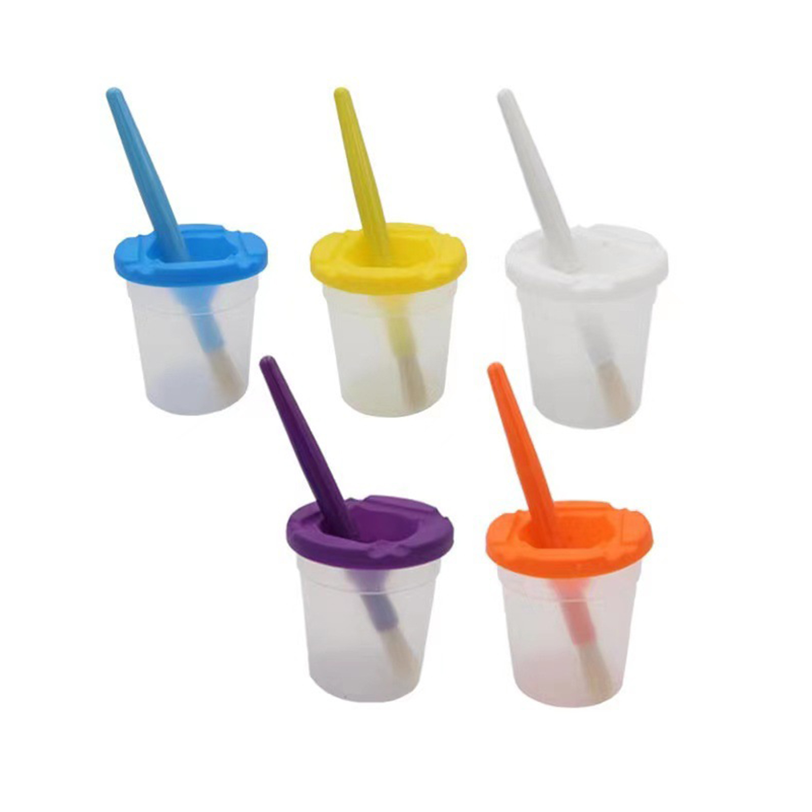 DOITOOL 48 Pcs Pen Wash Cup Toddler Painting Kids Paint Cups Painting Tool  Kit Art Class Accessories Cups for Kids DIY Painting Clean Cup Paint Brush