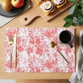 thumbnail image 2 of Abstract Red Floral Placemats Set of 2, Watercolor Plants Flowers Leaf Non-Slip Place Mats Washable Table Mats for Kitchen Dining Table Decorations Indoor/Outdoor, 2 of 9