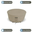 thumbnail image 4 of COVERS&ALL Outdoor Round Fire Pit Cover, 12 Oz Waterproof, UV & Weather Resistant for Patio Lawn Garden Backyard Outside, with Air Vents & Drawstrings (48"(Diameter) x 18"(H), Beige), 4 of 7