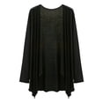 thumbnail image 4 of Lightweight Cardigan for Women Long Sleeve Summer Cover Up Soft Knit Loungewear Casual Solid Color Open Front Black L, 4 of 4