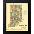 thumbnail image 2 of Morris 15x18 Black Modern Framed Museum Art Print Titled - Railroad Map of Indiana - Morris 1852, 2 of 5