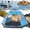 Blue, variant on 4 Person [DOUBLE LAYERS+2 DOORS] Family Camping Tent Portable Dome Instant Cabin