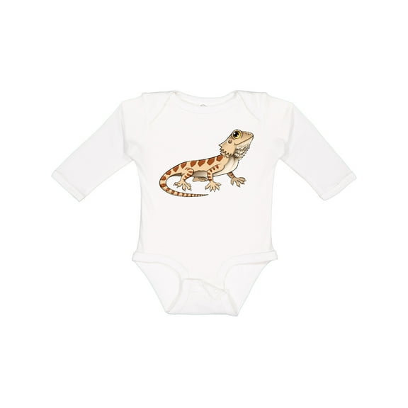 Inktastic Cute Bearded Dragon Boys or Girls Long Sleeve Baby Bodysuit