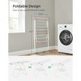 thumbnail image 5 of Foldable Clothes Drying Rack with Sock Clips Laundry Drying Rack with Height-Adjustable Gullwings White and Pink, 5 of 5