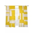 thumbnail image 2 of Abstract Art Sheer Curtains 63 Inches Long 2 Panels Modernism Yellow Color Block Light Filtering Semi Sheer Window Curtains Drapes for Bedroom Living Room 52"x63", 2 of 7
