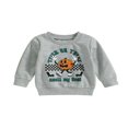 thumbnail image 1 of Bébé Fille Garçon Halloween Tenue Citrouille Lettre Col Rond Pull Pull Vêtements d'Automne, 1 of 7
