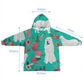thumbnail image 7 of Great Pyrenees Dog and Pioneer Flower Blanket Hoodies for Kids 6-13YR Oversize Wearable Blanket Hoodies for Boys Girls Teens, 7 of 7