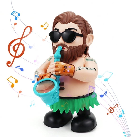Kids Toddler Electric Light Up Dancing Saxophone Wild Man Toy, Musical Singing Funny Sensory Tummy Time Baby Toy, Christmas Birthday Holiday Gift for Infant Boys Girls Ages 2
