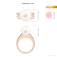 thumbnail image 6 of Angara Solitaire Freshwater Cultured Pearl Split Shank Ring in 14K Rose Gold for Women | June Birthstone Jewelry for Her, 6 of 8