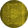 thumbnail image 1 of Ahgly Company Indoor Round Abstract Yellow Modern Area Rugs, 3' Round, 1 of 4