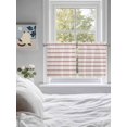 thumbnail image 4 of Half Window Curtain 36 Inches Long, Red Striped Window Treatment Curtain Drapes, Rustic Red Stripe Modern Art Beige Small Tier Curtains for Bathroom Over Sink, 27.5"x36", 2 Panels, 4 of 7
