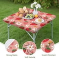 thumbnail image 4 of Strawberry Plants Fruit Flower Heart Square Fitted Tablecloth with Elastic Edge,Square Table Cover,Washable Elastic Table Cover for Home Kitchen Party Decor 34"x34", 4 of 6