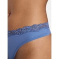 thumbnail image 3 of No Boundaries Fit Stretch Lace Thong Panties, 3-Pack, Women's XS-XXXL, 3 of 7
