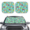 thumbnail image 2 of Haiem Mushrooms Windshield Sun Shade: Universal Foldable 2-Piece Car Front Window Sunshade - Blocks Uv Rays, And Reduces Heat,Essential Car Accessory Medium, 2 of 7
