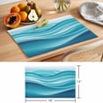 thumbnail image 6 of Turquoise Striped Placemats Set of 6 Modern Abstract Art Wave Moire Gradient Place Mats Indoor Wipeable Table Mats Washable Dining Table Placemats for Kitchen Holiday Party Home Decor 13x19 Inch, 6 of 9