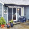 thumbnail image 3 of 120x38'' Window Door Awnings, Aluminum Alloy Large Sink Spliced Canopy with Black Bracket, SPF 50+ UV-Protective, Overhang Awning for Sun Shutter, UV, Rain, Snow Protection, Brown, 3 of 10