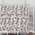 thumbnail image 2 of Boho Reddish Brown Leaves Bathroom Curtain Decor with Hooks for Bathroom Modern Leaves Decorative Bathroom Shower Curtain Set Waterproof Farmhouse Bathroom Curtain Shower Set 84x72 Inches, 2 of 6