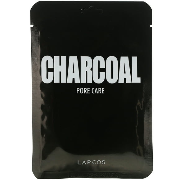 Lapcos , Masque Quotidien Beauté Peau au Charbon, Soin des Pores, 5 Feuilles, 0,84 fl oz (25 ml) Chacune