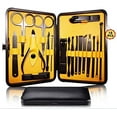 thumbnail image 1 of GHSDFBB Manicure Pedicure Kit Nail Clippers Set 18 in1 High Precision Stainless Steel Black Cutter File Sharp Scissors for Men & Women Fingernails & Toenails Vibrissac Scissors with Stylish Case, 1 of 7