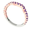thumbnail image 2 of 0.36 ctw Wedding Band for Women - 18K White/Rose Gold Natural Amethyst Stackable Eternity Ring, 2 of 6
