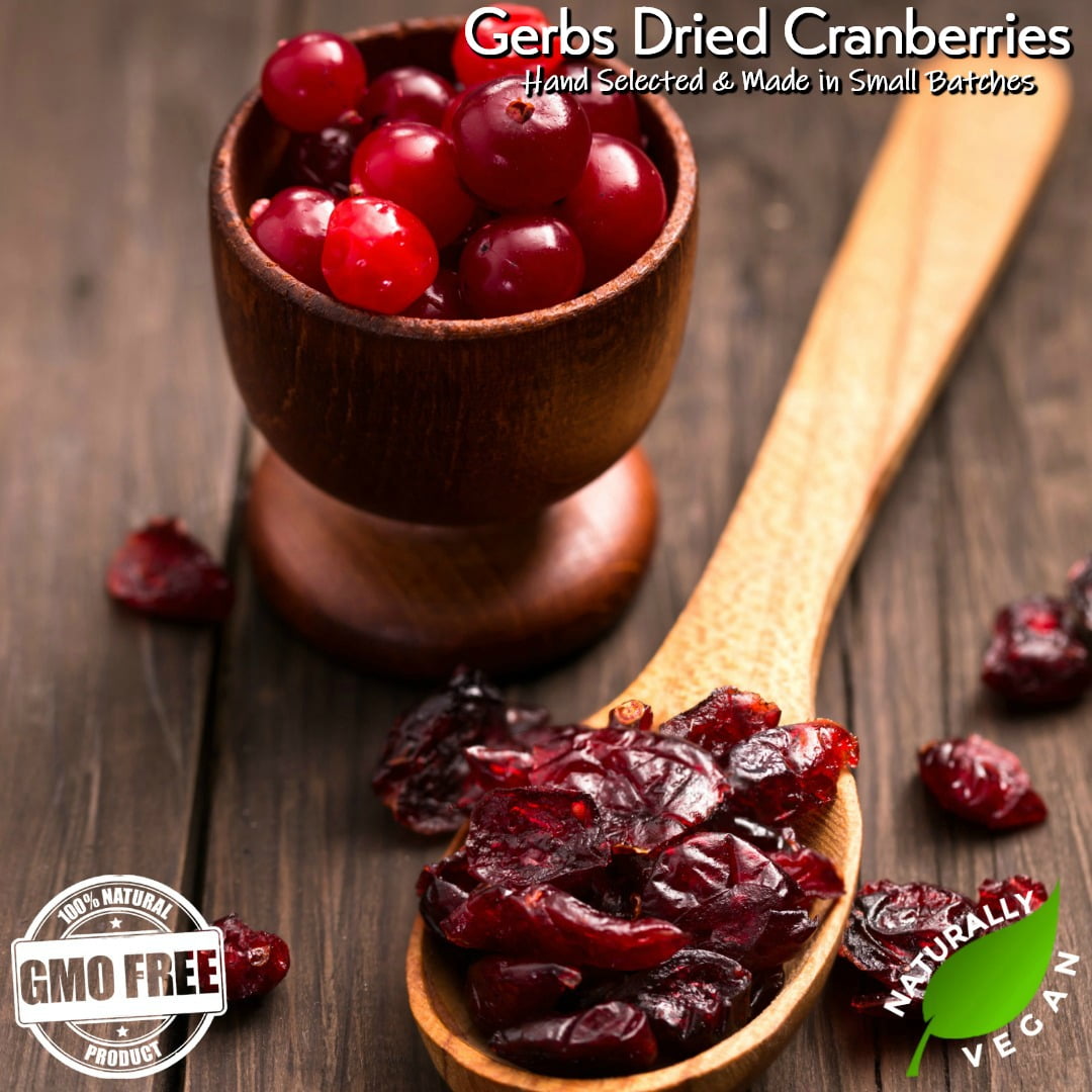 Dried Cape Cod Cranberries by Gerbs - 2 LBS - Sweetened - Unsulfured -Top 14 Food Allergen Free & NON GMO