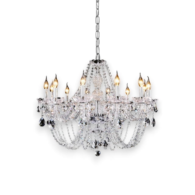 Candil de Techo Cristal Cortado D'Gala Iluminación DG3002 Transparente de 12 Luces