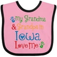 thumbnail image 3 of Inktastic Iowa Grandma Grandpa Loves Me Boys or Girls Baby Bib, 3 of 4