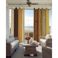 thumbnail image 6 of Farmhouse Yellow Brown Blackout Curtains for Bedroom Living Room Darkening Curtains 63 Inches Long Retro Vintage Wood Window Curtain 2 Panels Set Insulated Window Treatment Grommet Drapes 42"x63", 6 of 9