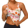 thumbnail image 3 of Fotbe Cherries And Bows Sujetador Deportivo Largo sin Aros para Mujer con Almohadillas y Soporte Medio, Transpirable y Absorbente, Camiseta Tipo Chaleco o Tank Top-Medium, 3 of 8