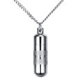 thumbnail image 1 of Collar de mujer con colgante de apertura hecho de cadena de bolas de acero inoxidable - plata 13 mm Hugo Collar de urna conmemorativa, 1 of 10