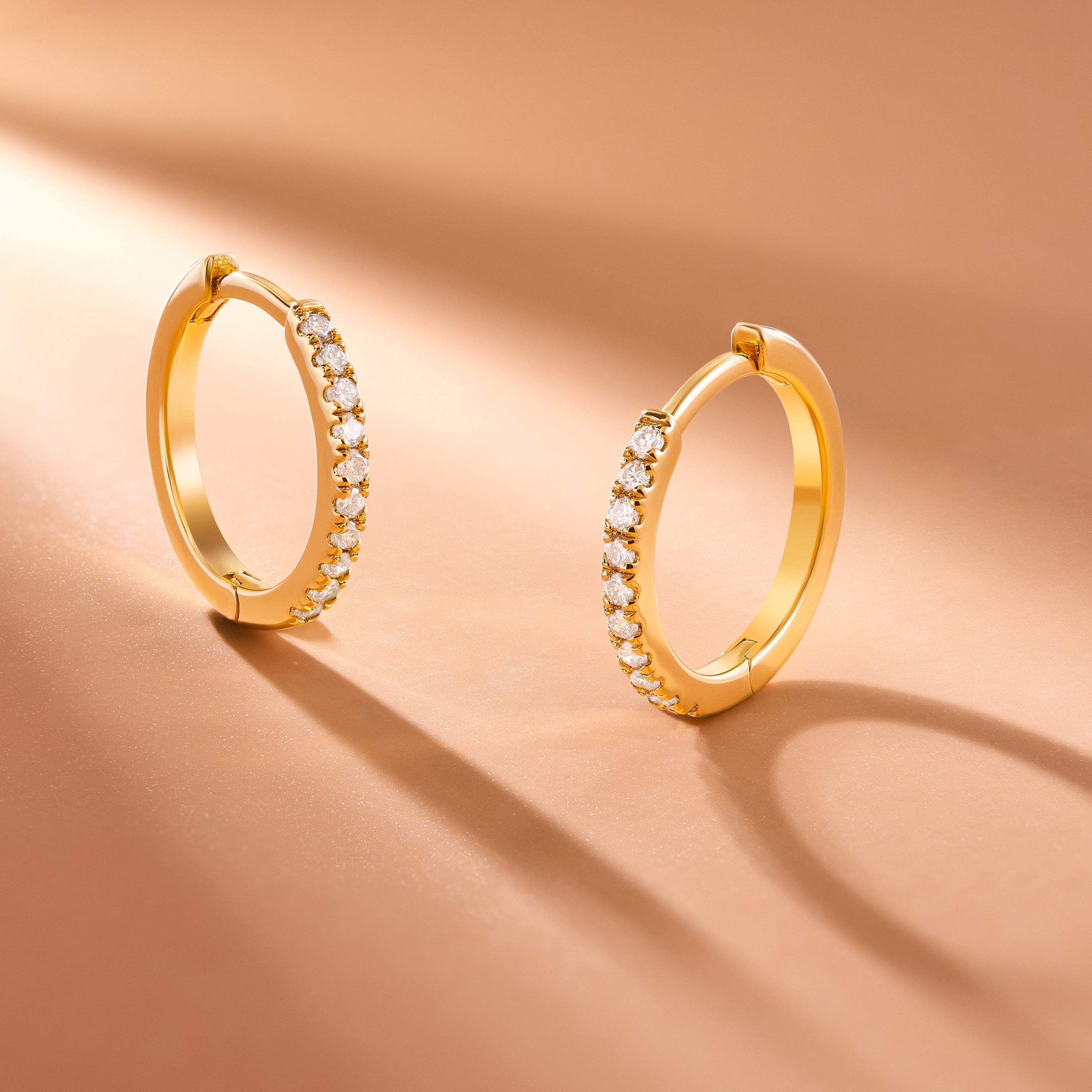 Forever Facets 1/5 CT TW Lab Grown Diamond Hoops in 18k Gold over Sterling Silver, Adult Female
