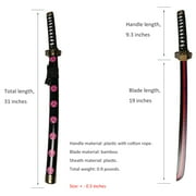 31 inches Wooden Blade Sword Set with Black Belt and Holder, Shusui & Wado Ichimonji & Kitetsu