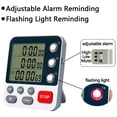 thumbnail image 3 of Digital Dual Kitchen Visual Timer, Timer for Kids, 3 Channels Count UP/Down Timer, Cooking Timer, Large Display Triple Timer, Loud Volume Alarm and Flashing Light with Magnetic Back, Stand, White, 3 of 7