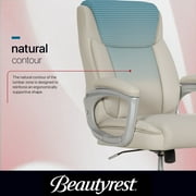 Beautyrest Beyla Ergonomic Manager Office Chair with Padded Armrest for Teens and Adults, Ivory