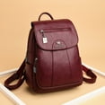 thumbnail image 2 of Women's Large Capacity Soft Leather Backpack - Stylish Travel Backpack, 2 of 18