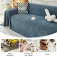 thumbnail image 3 of Sanmadrola Sofa Cover Non Slip Couch Cover for 3 Cushion Couch Machine Washable Furniture Protector for Dogs Pet Chenille Throw Slipcover Blanket for Living Room (Blue, 91"x134"), 3 of 9