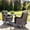 Gray, variant on Opohoro 3-Piece Patio Glider Chairs Set with Side Table, Face-to-Face Wicker Outdoor Rocking Seating for 2, Gray