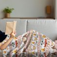 thumbnail image 3 of Tribal Soft Flannel Fleece Throw Blanket, Pattern with Geometrical Borders Art Print, Cozy Plush for Indoor and Outdoor Use, 70" x 90", Red Marigold and White, by Ambesonne, 3 of 5